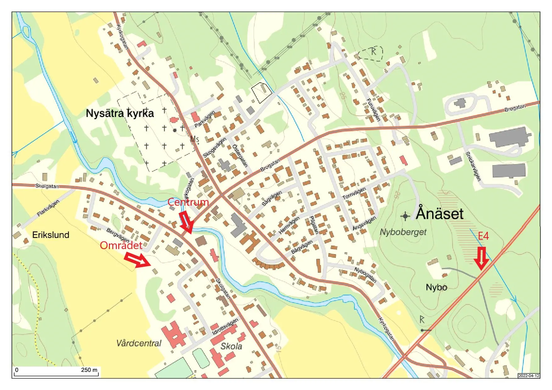 Översiktskarta för området Garvaren i Ånäset